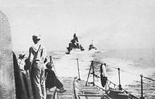 Photo of three Polish destroyers executing the Peking Plan and evacuating to British before the start of the invasion.